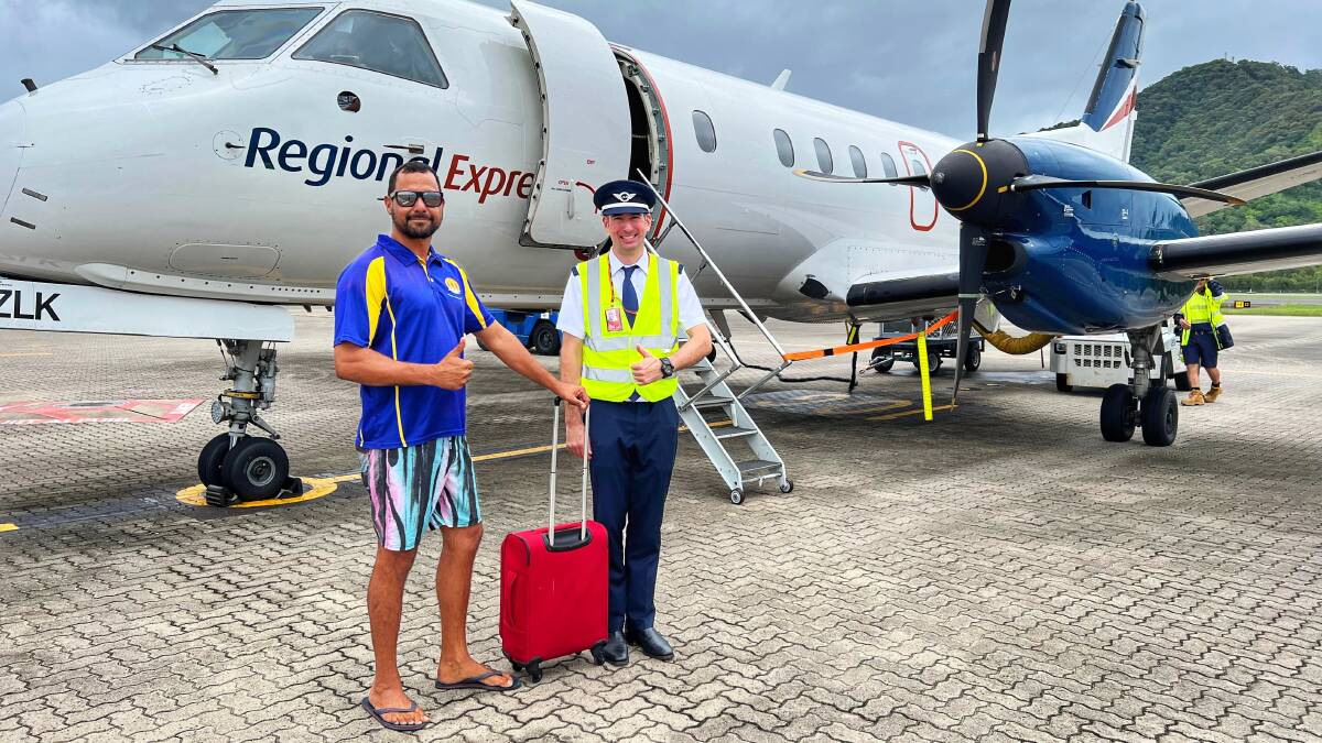 Mornington Shire Council Mayor Kyle Yanner gives the thumbs up for additional flights to the Gulf region. Picture: Supplied