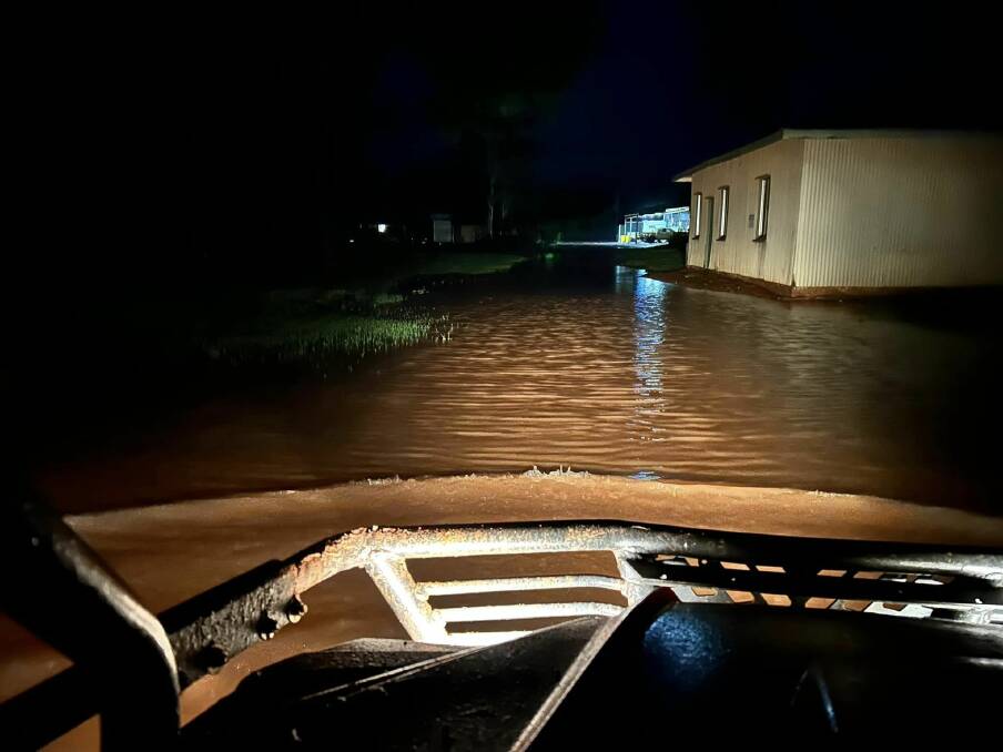 Flooding at Lorraine Station, Lorraine Pastoral Company on Thursday night. Picture: Lorraine Pastoral Company.