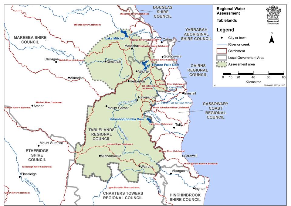 The Tablelands Regional Water Assessment map. The plan is open for consultation until 28 July 2023. Photo supplied