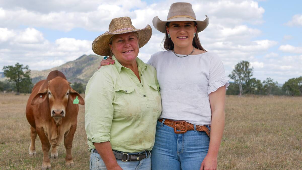 Beth Streeter and daughter Remy, on their property at Malborough where they run Palmvale red Brahmans and Droughtmasters. Picture by Ellouise Bailey 