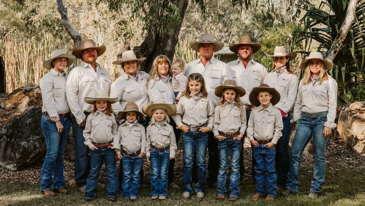 The Donaldson family of Medway Droughtmasters. The Donaldson family has been farming Bogantungan since 1908. Picture by Edwina Robertson