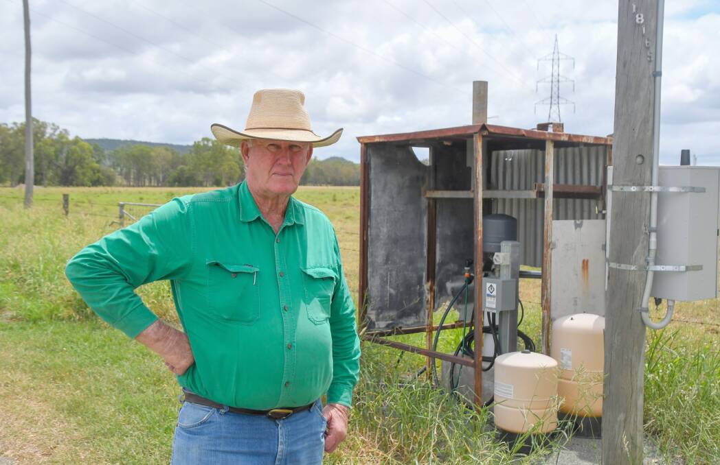 Larry Acton near the bore that tested positive for high concentrations of PFAS. Picture: Judith Maizey