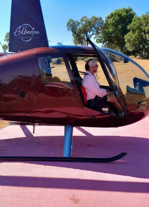 Lyn French reckons flying a chopper is "120 per cent out of 100". Picture supplied by Lyn French