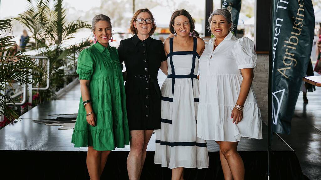 Rural Women Unite RWU co-founder Sal Bradford with Virtual Psychologist founder Dervia Loughnane, Alissa Herman of Golden Triangle Agribusiness and RWU co-founder Jaime Best at last year's RWU event in Charters Towers.