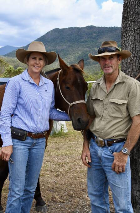 Jackie and Troy Dunn at their cattle property, Horse Creek, near Bloomsbury. Picture Judith Maizey