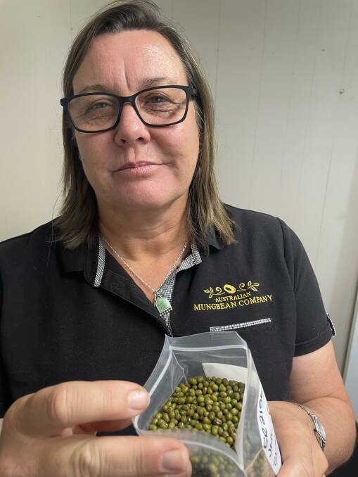 Jonnie White of Australian Mungbean Company with a sample. Picture: Judith Maizey