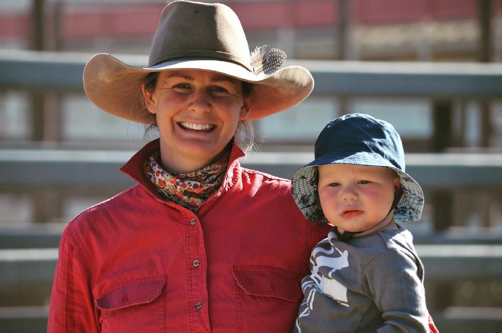 Anna Tindall with her son, Clancy, at Rookwood Station, Hughenden. Picture supplied by Anna Tindall