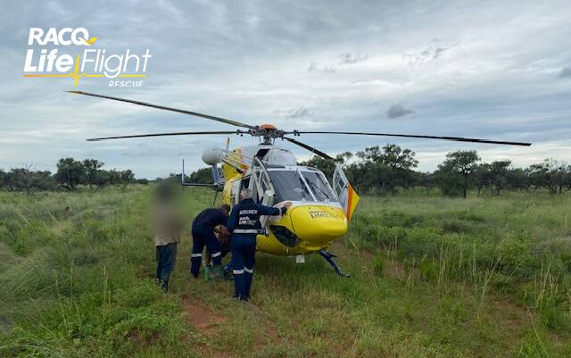 The trio were airlifted to Mount Isa after being located by the rescue chopper. Picture supplied.