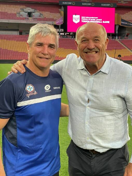 Meeting Maroons great Wally Lewis was a childhood dream come true, according to Robbie Katter,who won the Player of the match medal in the 2023 2023 Friends of Rugby League Parliamentary Touch Game. Picture supplied.