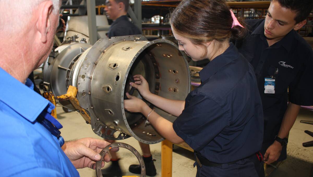 Maintenance, repair and overhaul sector in action in North Queensland. Photo: Cairns Aviation Skills Centre