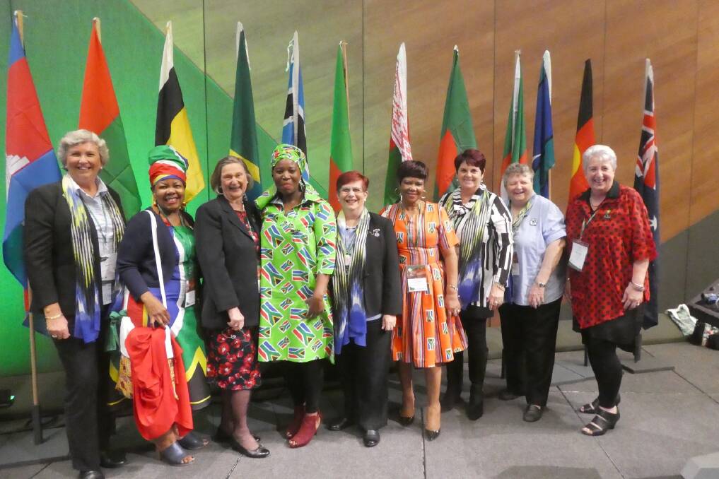 QCWA representative Meg Trimble (second from right) with delegates at the Associated Country Women of the World conference held in Melbourne in 2018. Picture: Supplied