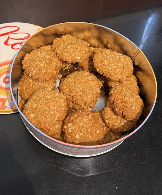 Baking Anzac biscuits is a way to contact on a personal level with those who served in our community and Amanda Turner regularly makes them for veterens in her area. Picture: Supplied 