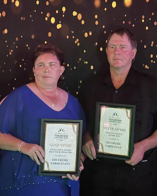 Karinda and Dale Anderson won Gold for 'Top Tourist Operator' for Mackay, Isaac region and Silver in the 'People's Choice' award at last year's Mackay Tourism Awards. Picture: Oh Deere Farm Stay