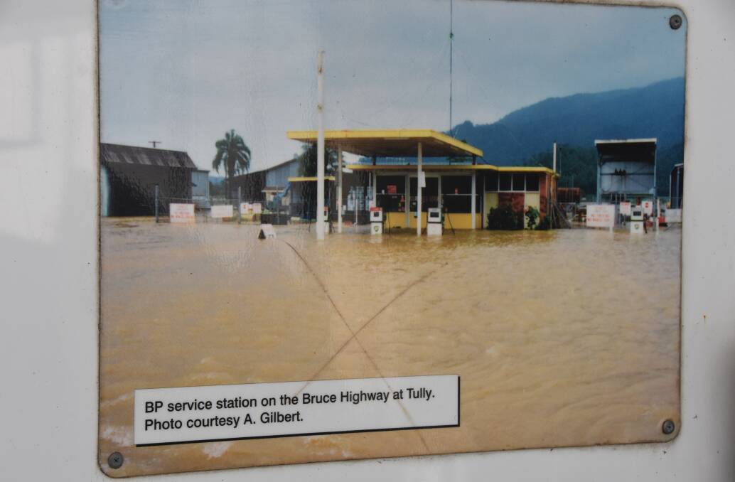 A photo inside the Gumboot showing past flooding in the Far North Queensland town. Picture: A. Gilbert