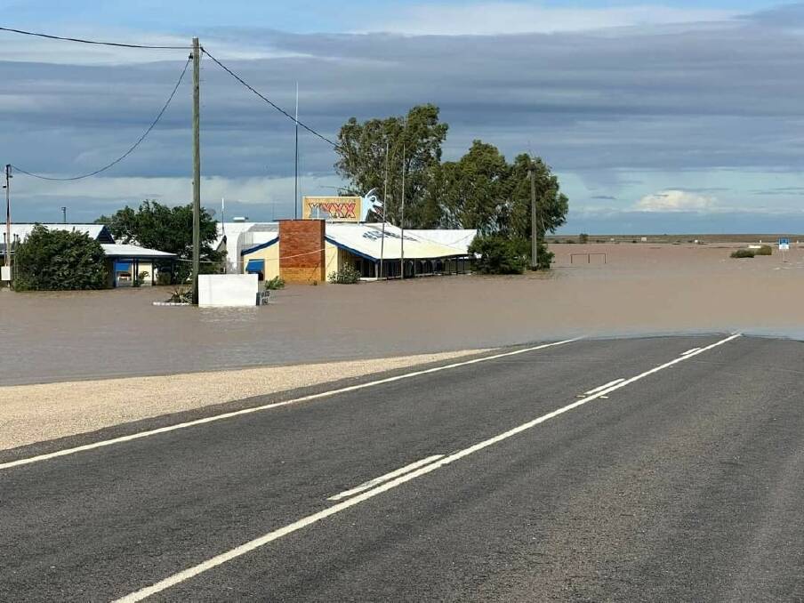 The Blue Heeler Hotel is currently under water after mass flooding hit the town of Kynuna on January 29. Picture: Your True North Hypnotherapy
