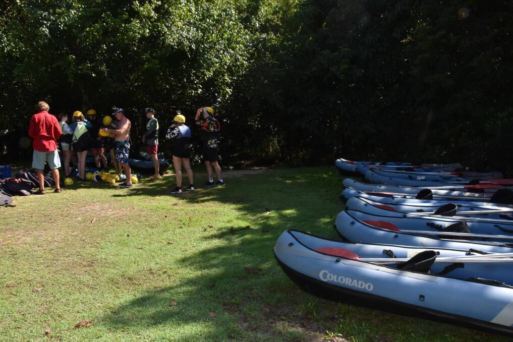 A group getting ready to tackle the rapids at Tully river. Picture: Steph Allen
