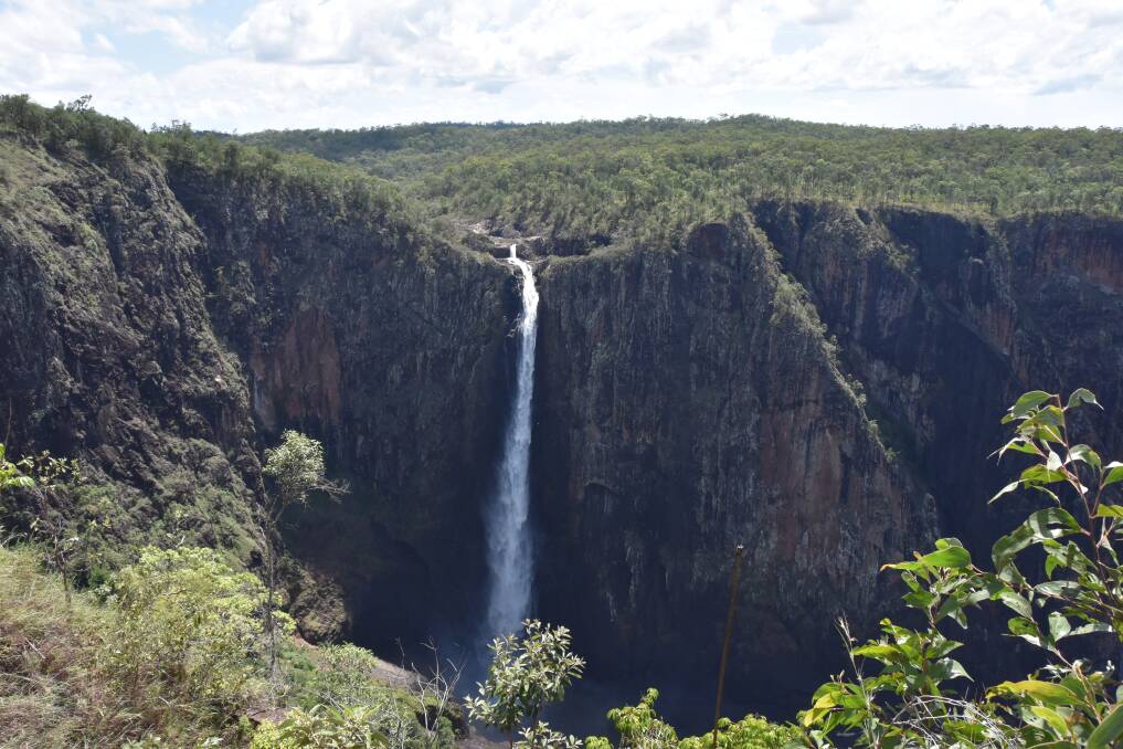 Wallaman Falls, another must-see tourist spot in Far North Queensland, is flowing after ample rainfall during Cyclone Jasper. Picture: Steph Allen