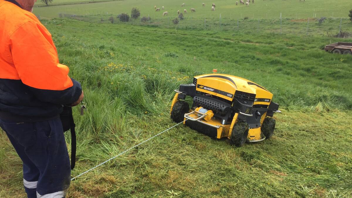 Mowing by remote control is safer on slopes