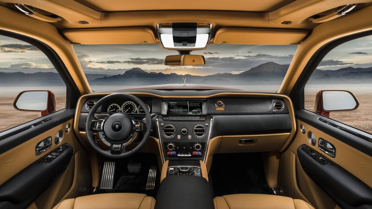 LEATHER LUXURY: The interior of the Rolls-Royce Cullinan SUV.