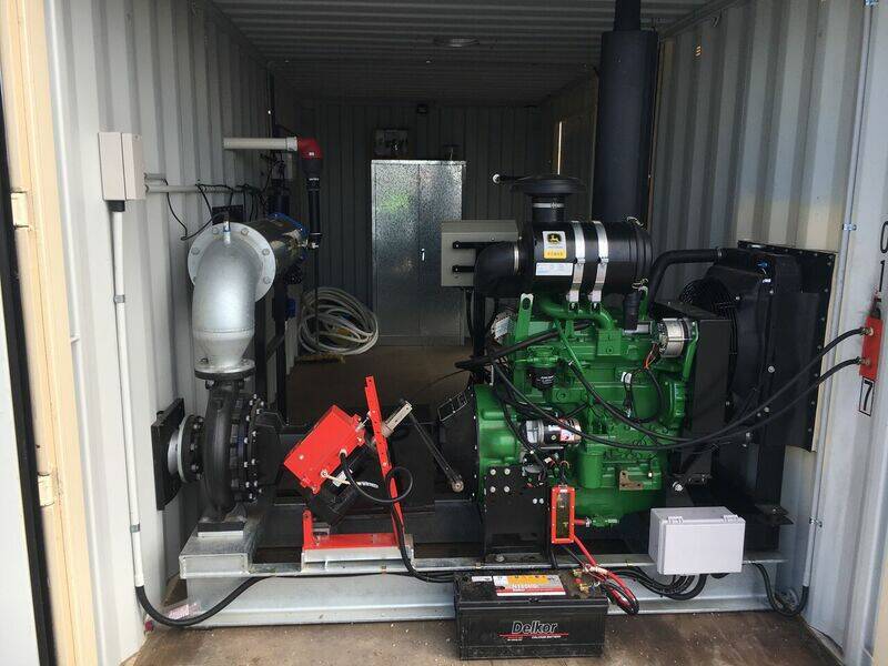 Campaspe Irrigation power portable pump stations with a John Deere engine
