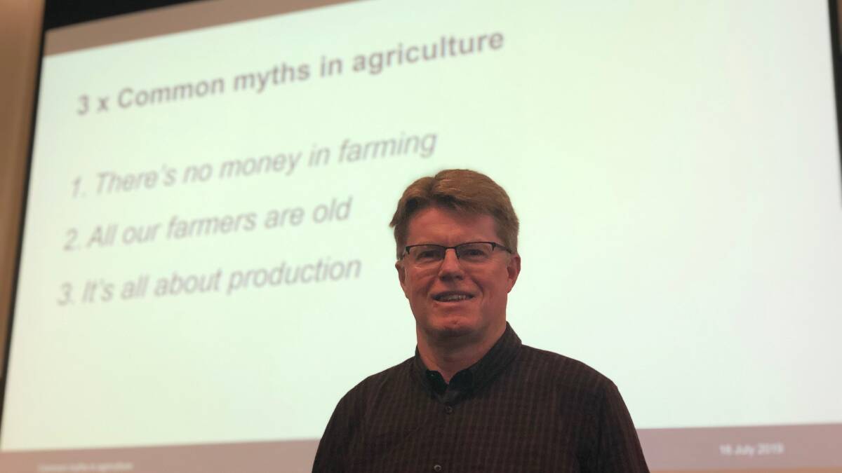 MYTH BUSTER: RM Consulting principal Adrian Kennelly said one of the common myths in agriculture was that the average age of the farmer was rising. 
