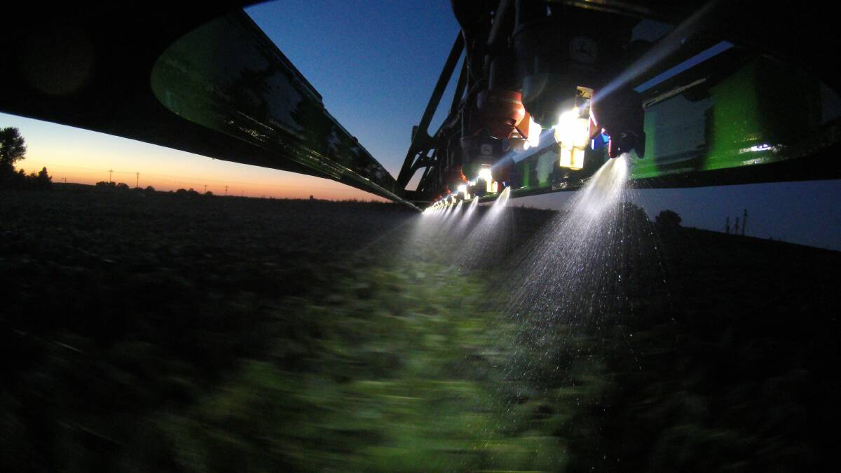 On the job: The John Deere Easy Apply nozzle system allows for constant spray quality independent of speed. 