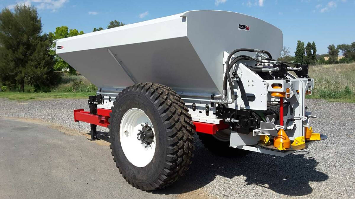 The Haze Ag spreader will switch colours to the Coolamon yellow.