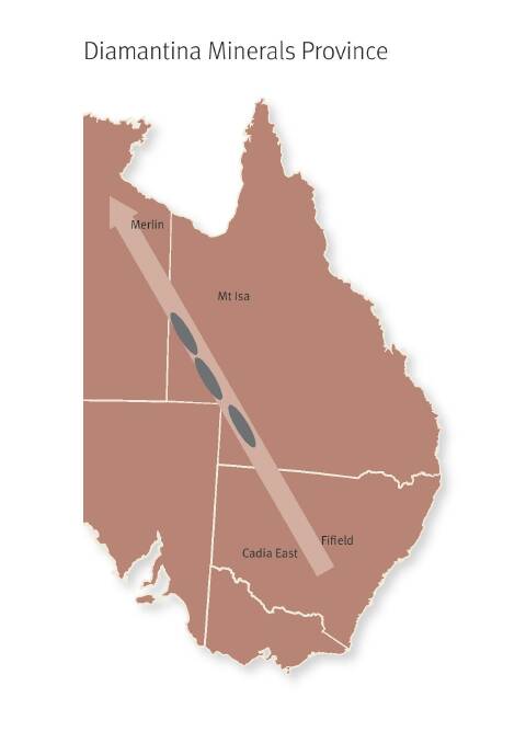 The Diamantina Minerals Province map.