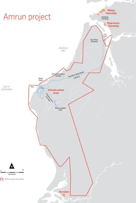 A map of the Amrun project. Photo Rio Tinto.
