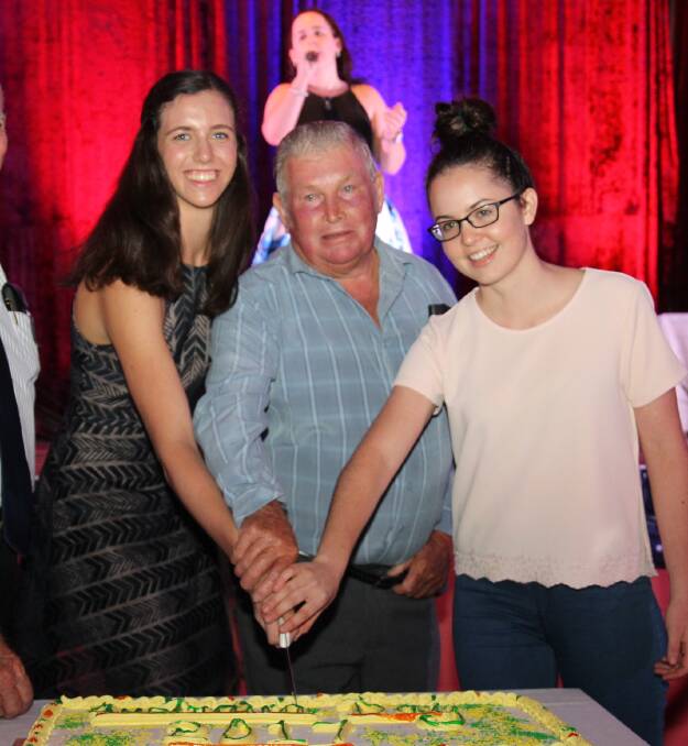 Mareeba's citizen of the year Jim Blakeney is flanked by young citizen of the year recipients Katelyn Dickinson and Kate Wilcox.