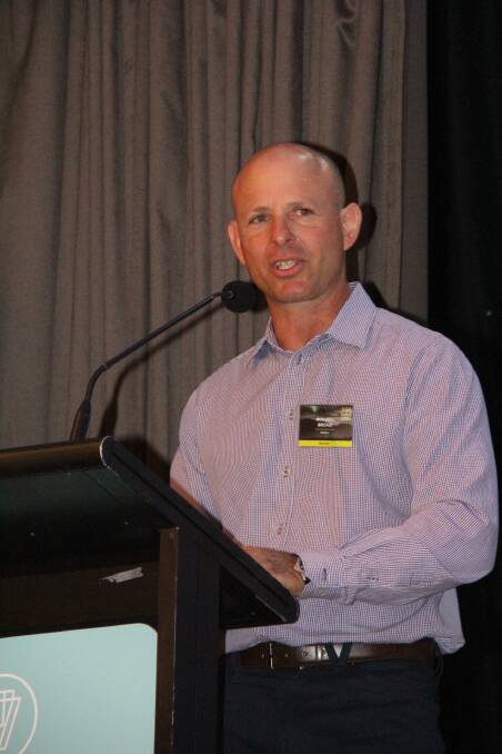 Russell Broad, Koorca, addressing the North Queensland Entrepreneurs Conference at Townsville.