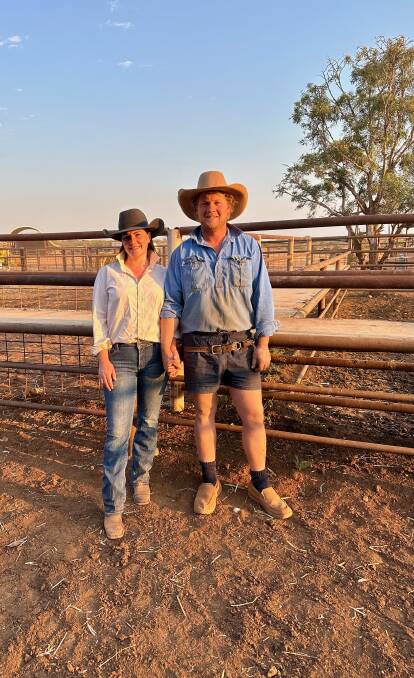 Francesca and Jake Fennell, Wintinna Station via Coober Pedy, hosted the SARDI virtual fencing trial. Pictures supplied