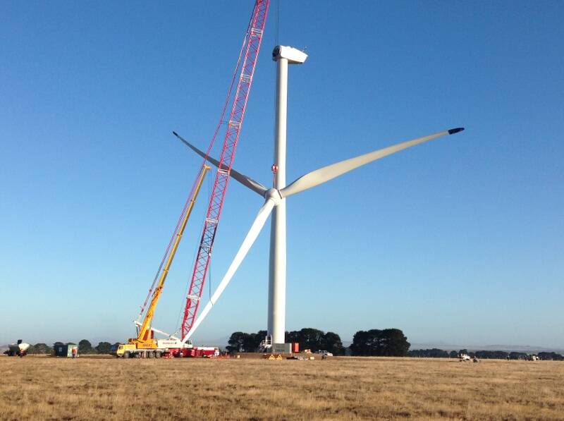 The Chepstowe wind farm near Ballarat under construction. Picture supplied
