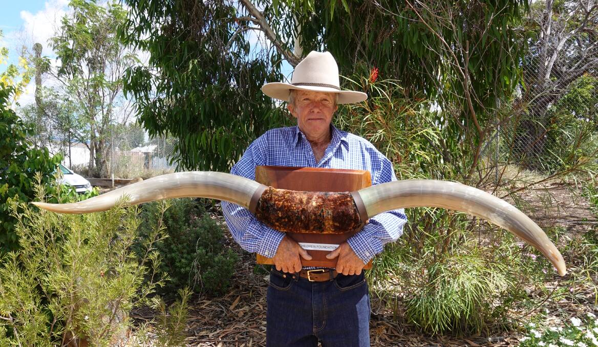 Geoff Carrick and his family, Maitland Station, Einasleigh will auction a set of bullock horns to raise money for sick kids at the 2018 Big Country Bull Sale, Charters Towers.