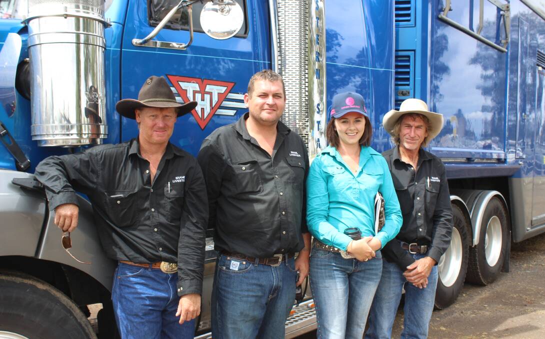The Shamil Livestock team, Neil Gaddes, Brock Hamilton, Tiarne Gavin and Bert Pinkstone, Urunga, NSW were bulk buyers at the 2017 Dalby Australian Stock Horse Sale.