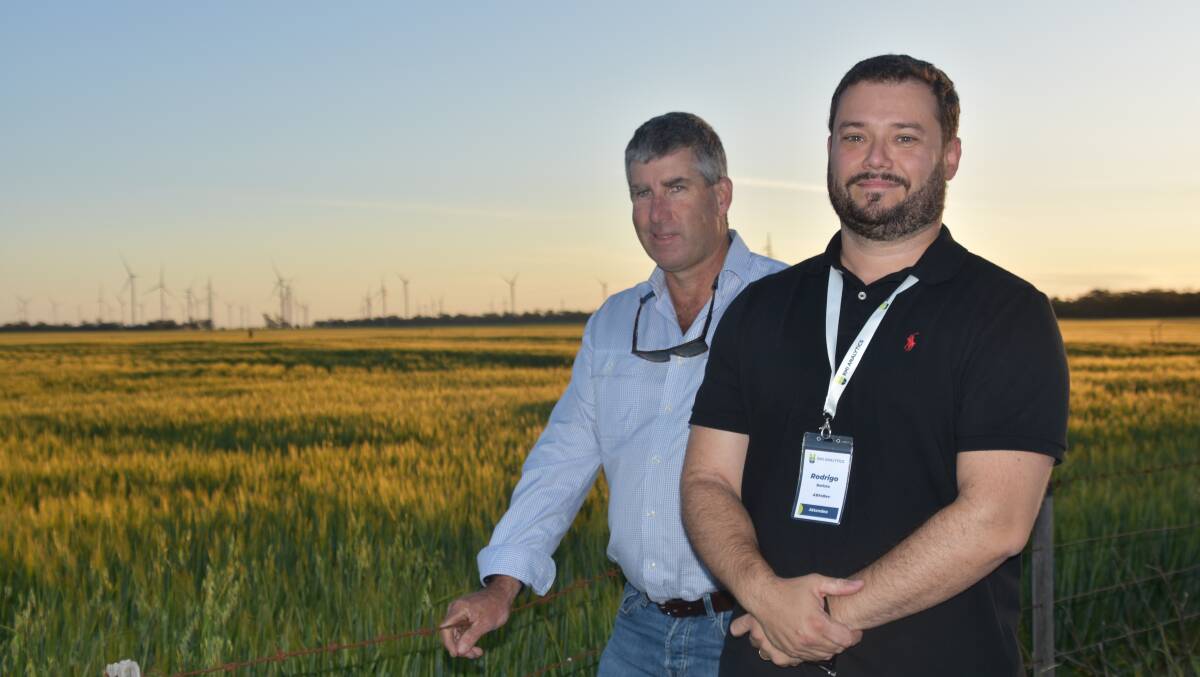 Jim Riordan, Riordan Grain, together with Rodrigo Batista, malt and barley buyer for global beverages giant AB InBev. Photo by Gregor Heard.