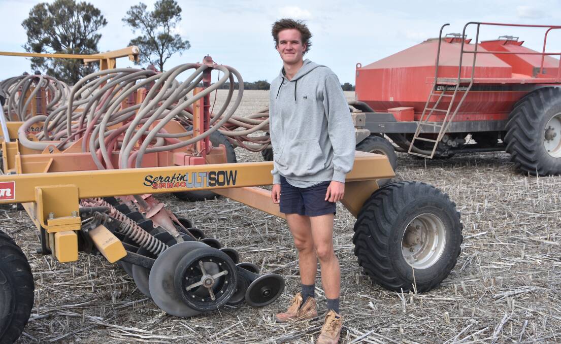 Zac Kelly was busy planting wheat on Saturday at Clear Lake in Victoria's west.