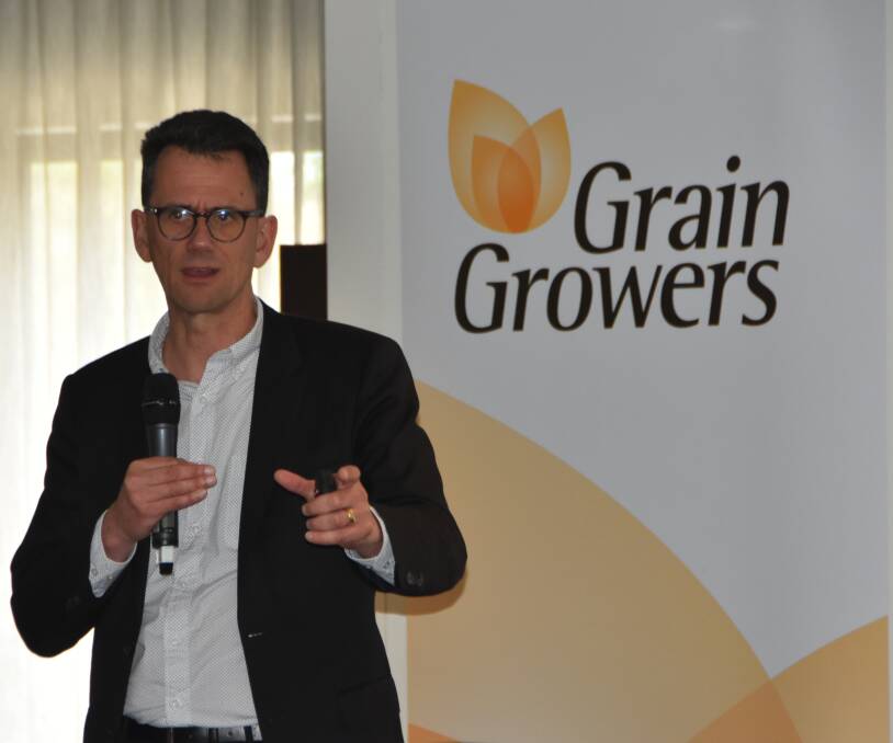 Richard Boele addresses the Grain Growers summit last week.