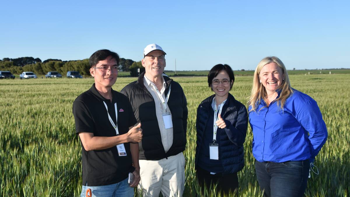 Bao Thanh, Robert Wicks and Sophie Dang, Intermalt, together with Mary Raynes, Australian Export Grains Innovation Centre barley markets manager. Photo by Gregor Heard.