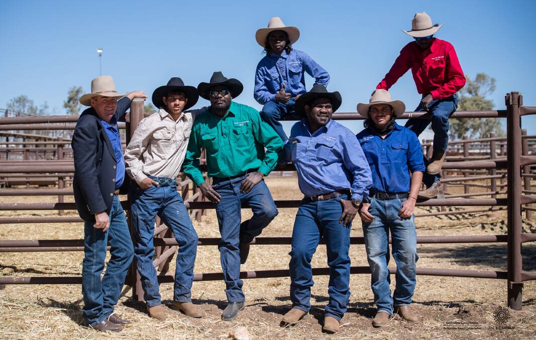 Bright futures: Pastoral Real Jobs Program participants at the NTCA Grant Heaslip Training Facility, Alice Springs, with NTCA president Christopher Nott (far left).