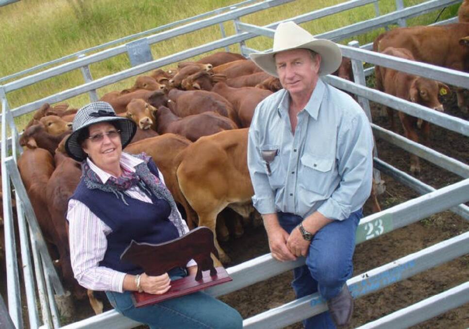 Desieree and Peter Hindmarsh at the annual Monto Cattle and Country Sale Weaner Sale where they won best pen of weaner steers.