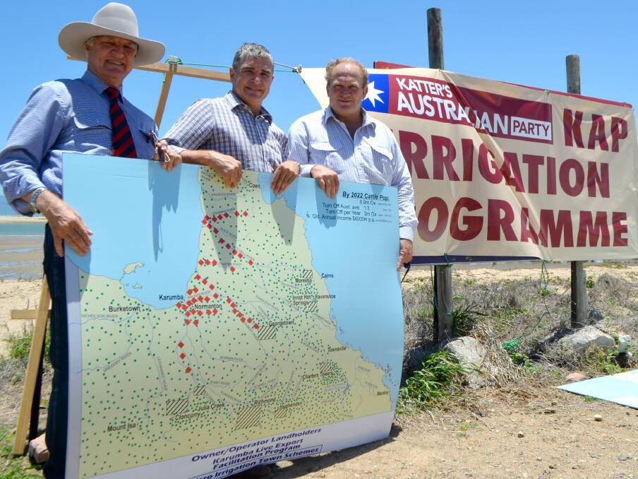 Federal Member for Kennedy Bob Katter, State Member for Mount Isa Rob Katter and State Member for Dalrymple Shane Knuth released the Katter's Australian Party (KAP) irrigation proposal for North Queensland today in Townsville.