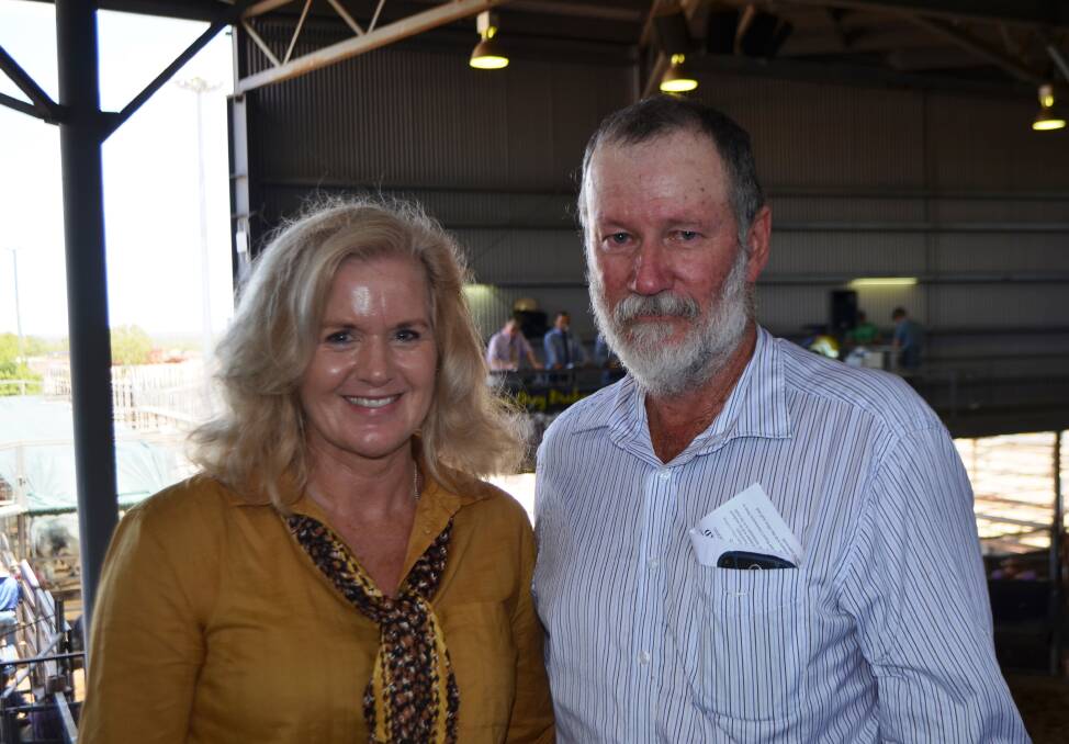 Dan Beauchamp, Bumble Creek Brahmans, Toolakea, will be enjoying a holiday to remember with a few good mates after making the winning $3100 bid on a charity auction lot from which all proceeds are being sent to BlazeAid to assist with Northern Flood Remedial Assistance. He's pictured with charity auction organiser Lisa Cullen, Calliope.