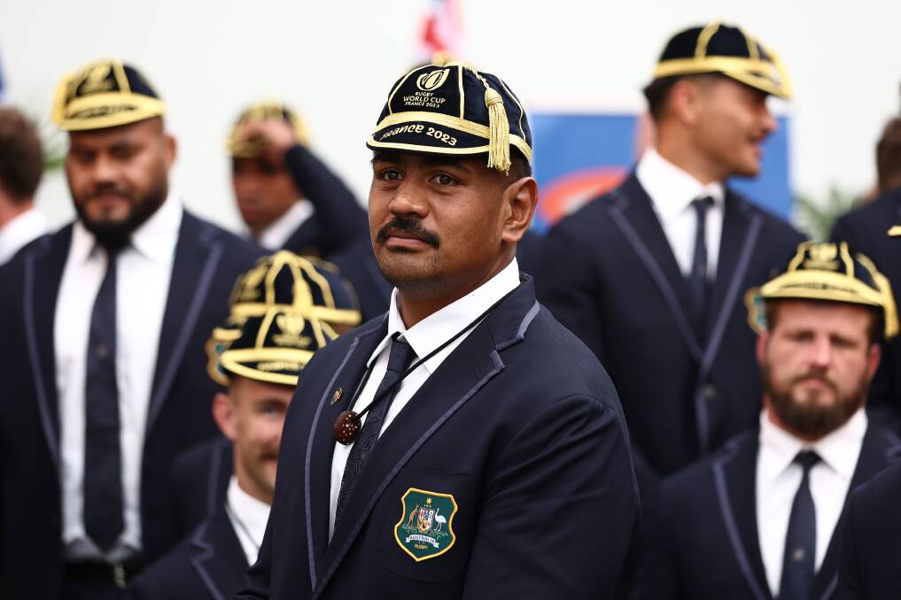 Wallabies captain Will Skerrit in his official World Cup attire, made from New England Merino wool. Picture by Getty Images.