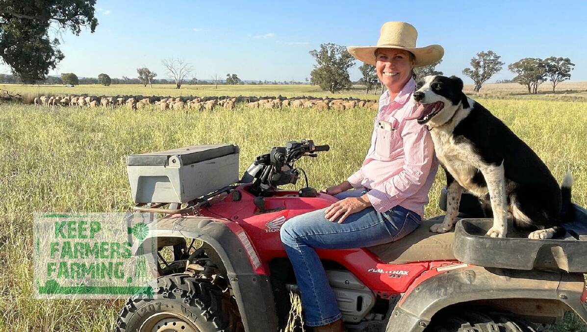 Alison Kensit, Redbank Park, Dunedoo, and her dog Peep, says farmers are feeling the pressure on a range of fronts and need a voice to get their issues heard. Picture by Andrew Norris.