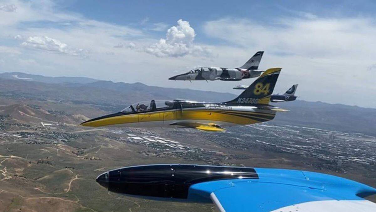 Jets lined up in formation at Reno, ready to launch. Picture supplied.