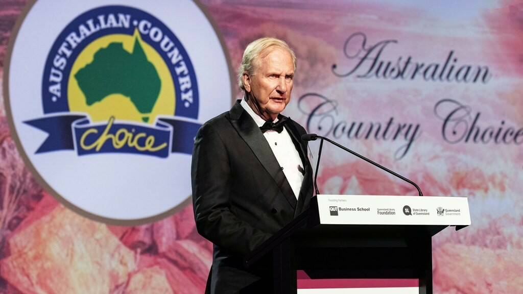 Trevor Lee speaking at the Queensland Business Leaders Hall of Fame induction
ceremony at the Brisbane Convention and Exhibition Centre, South Bank,
Brisbane. Picture: Queensland Business Hall of Fame/Queensland State Library