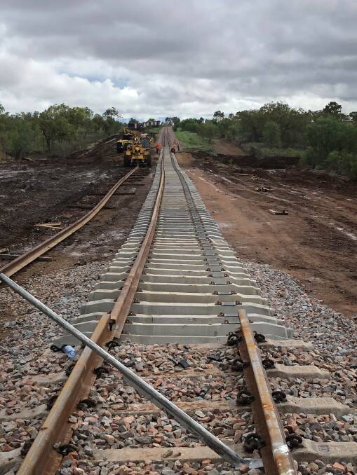 A section of the repaired line east of Charters Towers.