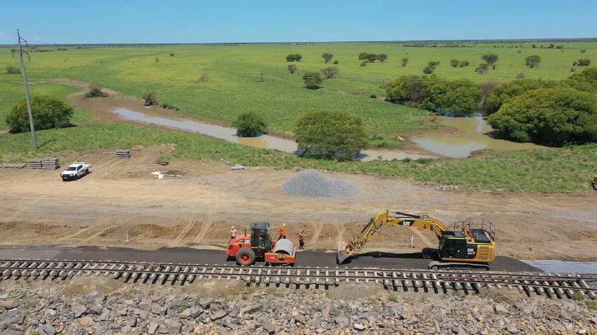 Work being undertaken on the Mount Isa line in 2019. Picture: Queensland Rail