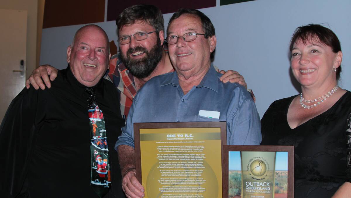 Vince Evert award winner Rob Chandler,right and fellow tourism pioneers Lance Smith, Alan Smith and Sue Smith.